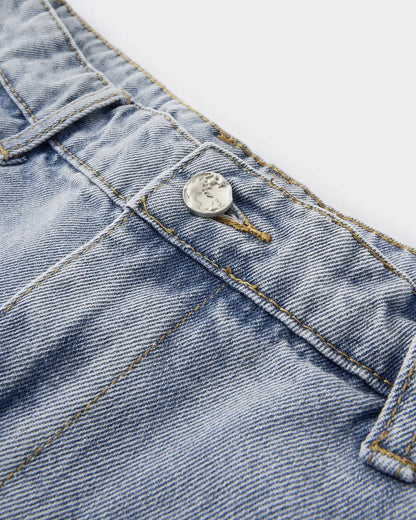 Acid Washed Distressed Barrel Jeans | LCDEGO Streetwear