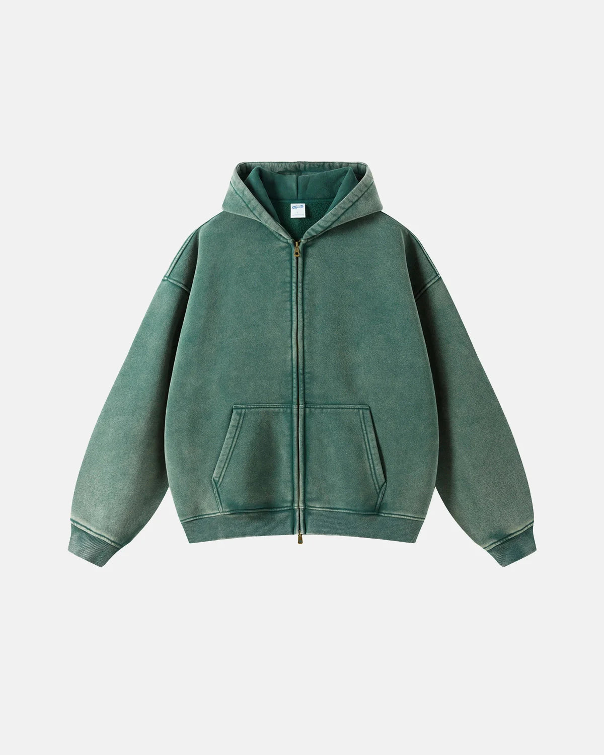 LCDEGO Vintage Washed Zip Up Hoodie
