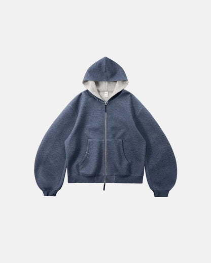 Contrast Color Liner Comfy Zip Up Hoodies | LCDEGO Streetwear