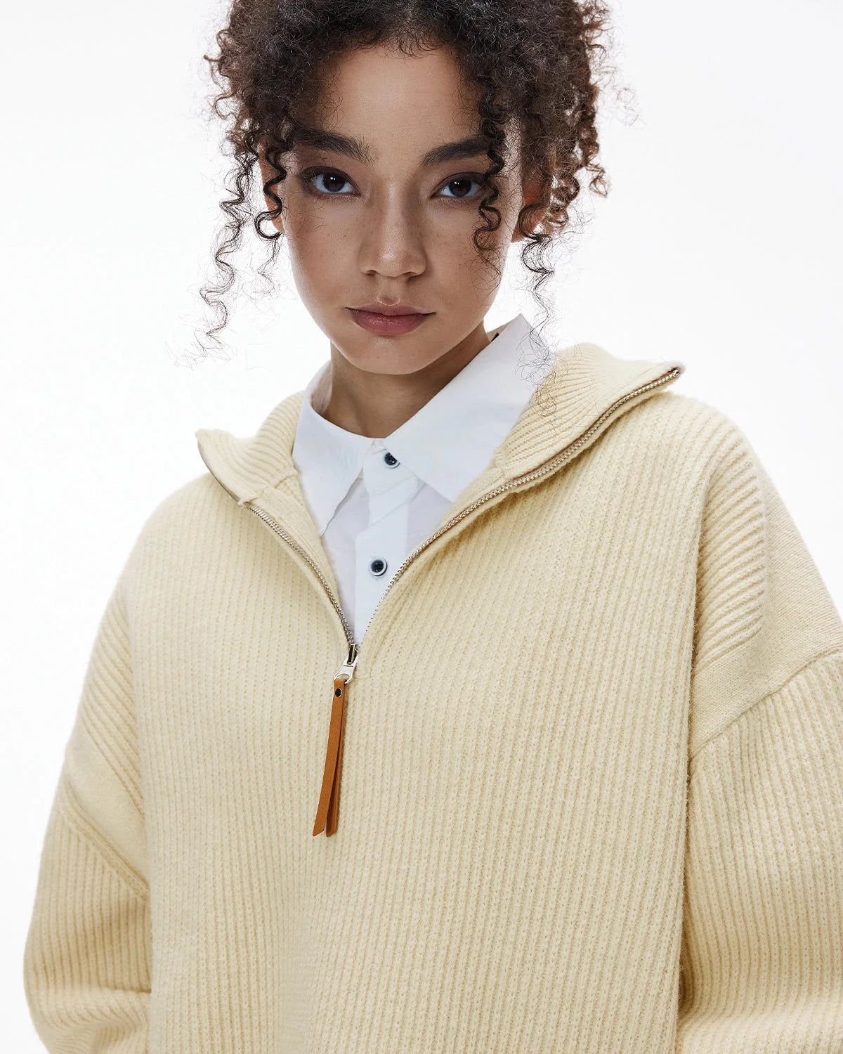 Quarter Zip Up Mock Neck Sweaters | LCDEGO Streetwear
