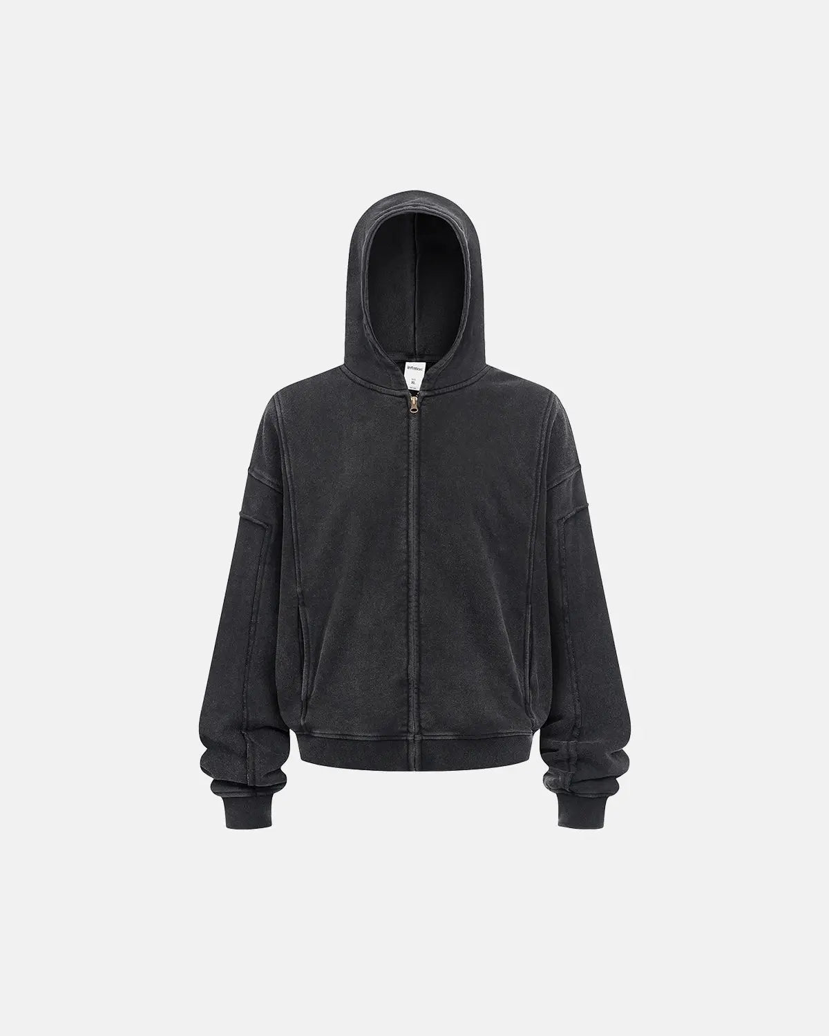 Acid Wash Stitching Zip Up Hoodies | LCDEGO Streetwear