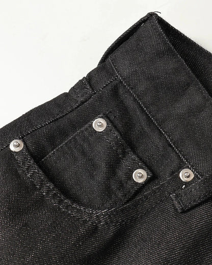 Cross Rhinestone Embroidered Baggy Jeans | LCDEGO Streetwear