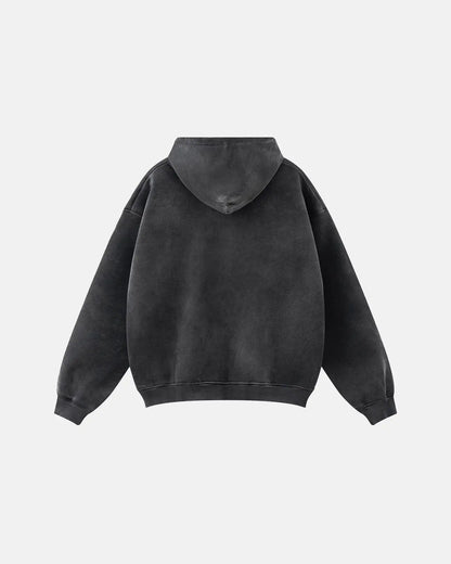 Graffiti Print Washed Fleece hoodie | LCDEGO Streetwear