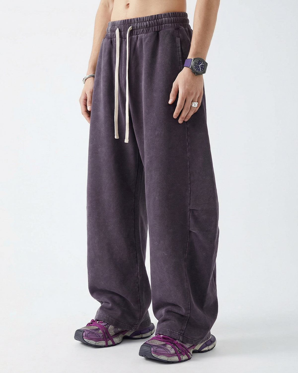 Distressed Acid Washed Barrel Sweatpant | LCDEGO Streetwear