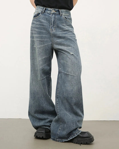 LCDEGO Ripped Washed Denim Jeans
