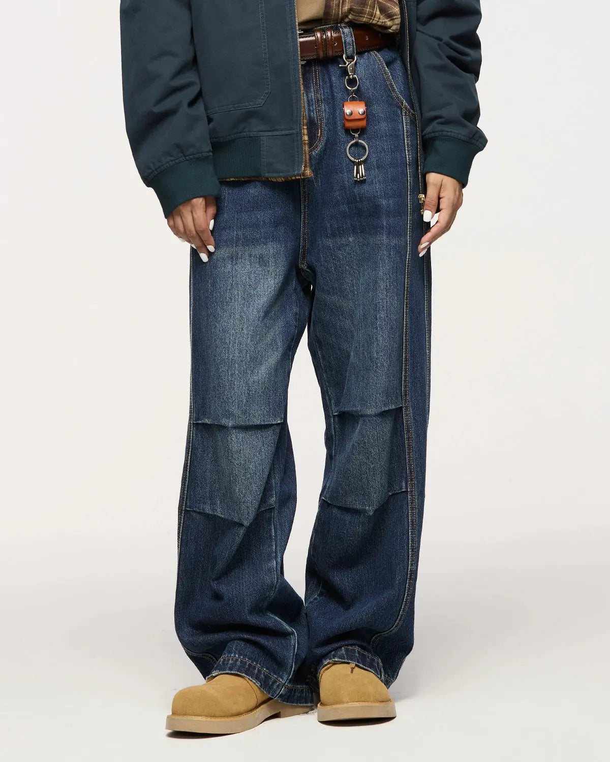 LCDEGO Faded Dirty Baggy Cargo Jeans