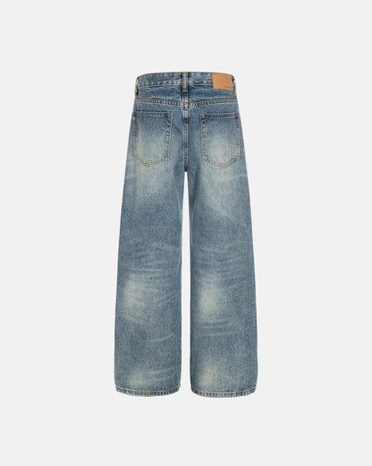 Acid Wash Beaded Studded Flared Baggy Jeans | LCDEGO Streetwear