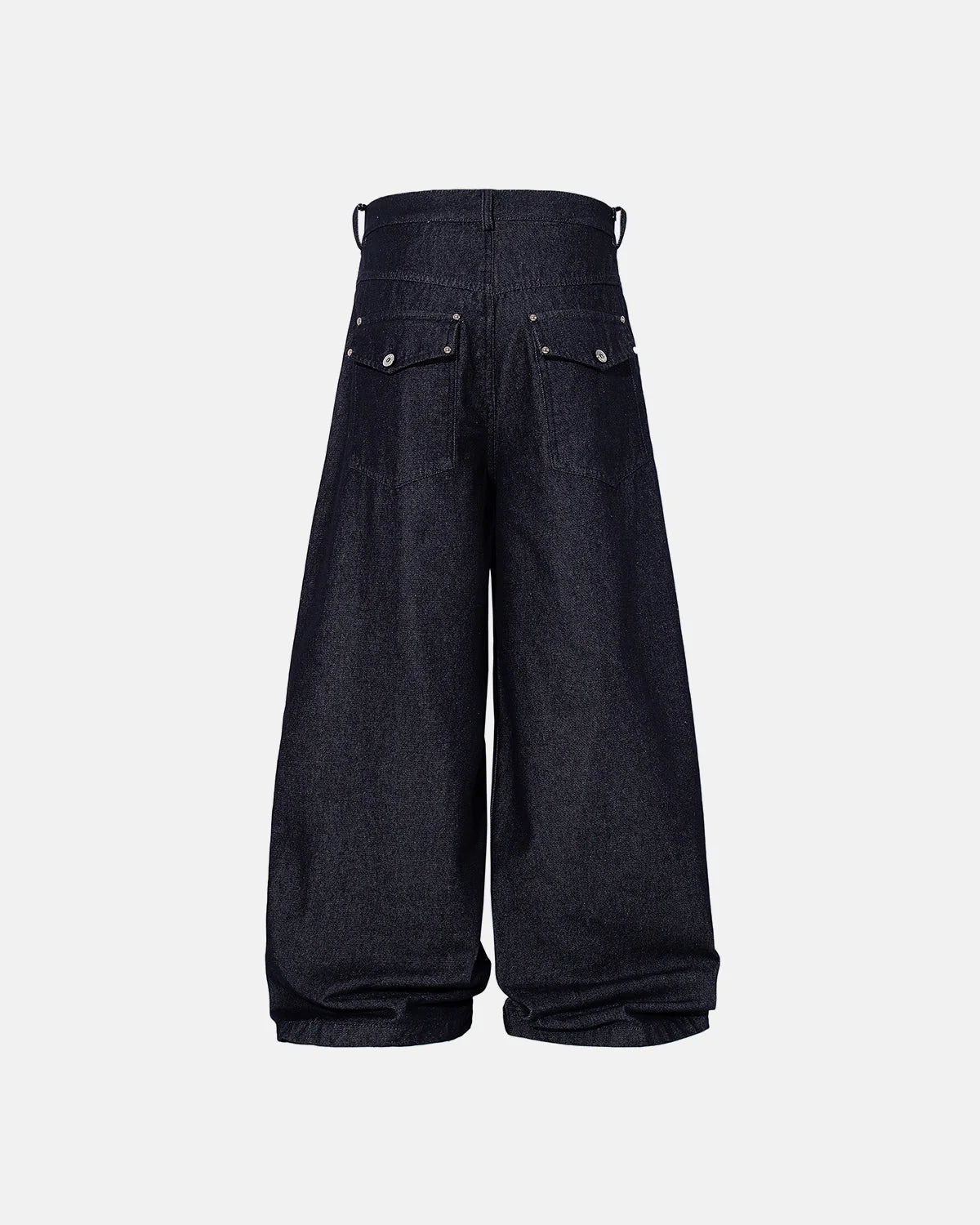 Buttons Up Raw Blue Baggy Jeans | LCDEGO Streetwear