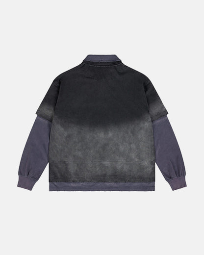 Retro Monkey Washed Layered Polo Shirt | LCDEGO Streetwear