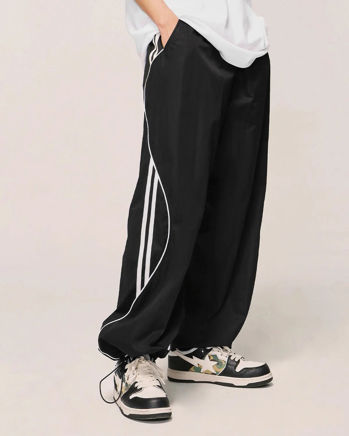 LCDEGO Striped Side Wide Leg Track Pants