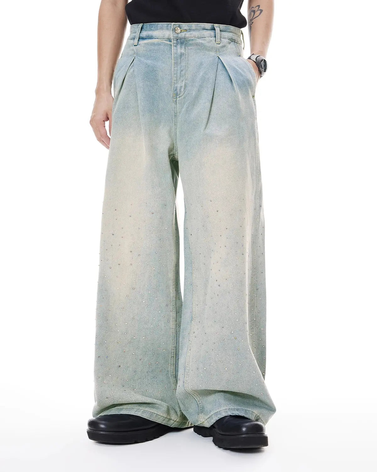 Acid Washed Super Baggy Jeans | LCDEGO Streetwear
