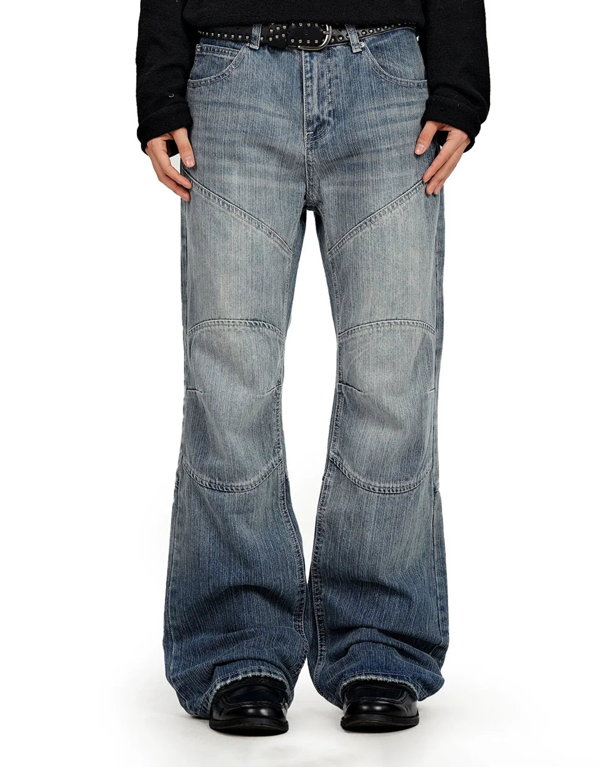 bootcut bamboo weave jeans front view