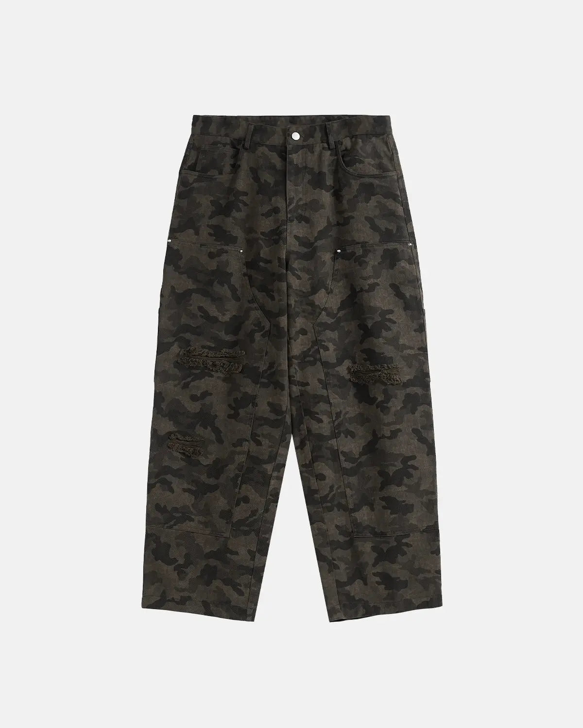 Camo Ripped Cargo Pants | LCDEGO Streetwear
