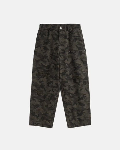 Camo Ripped Cargo Pants | LCDEGO Streetwear