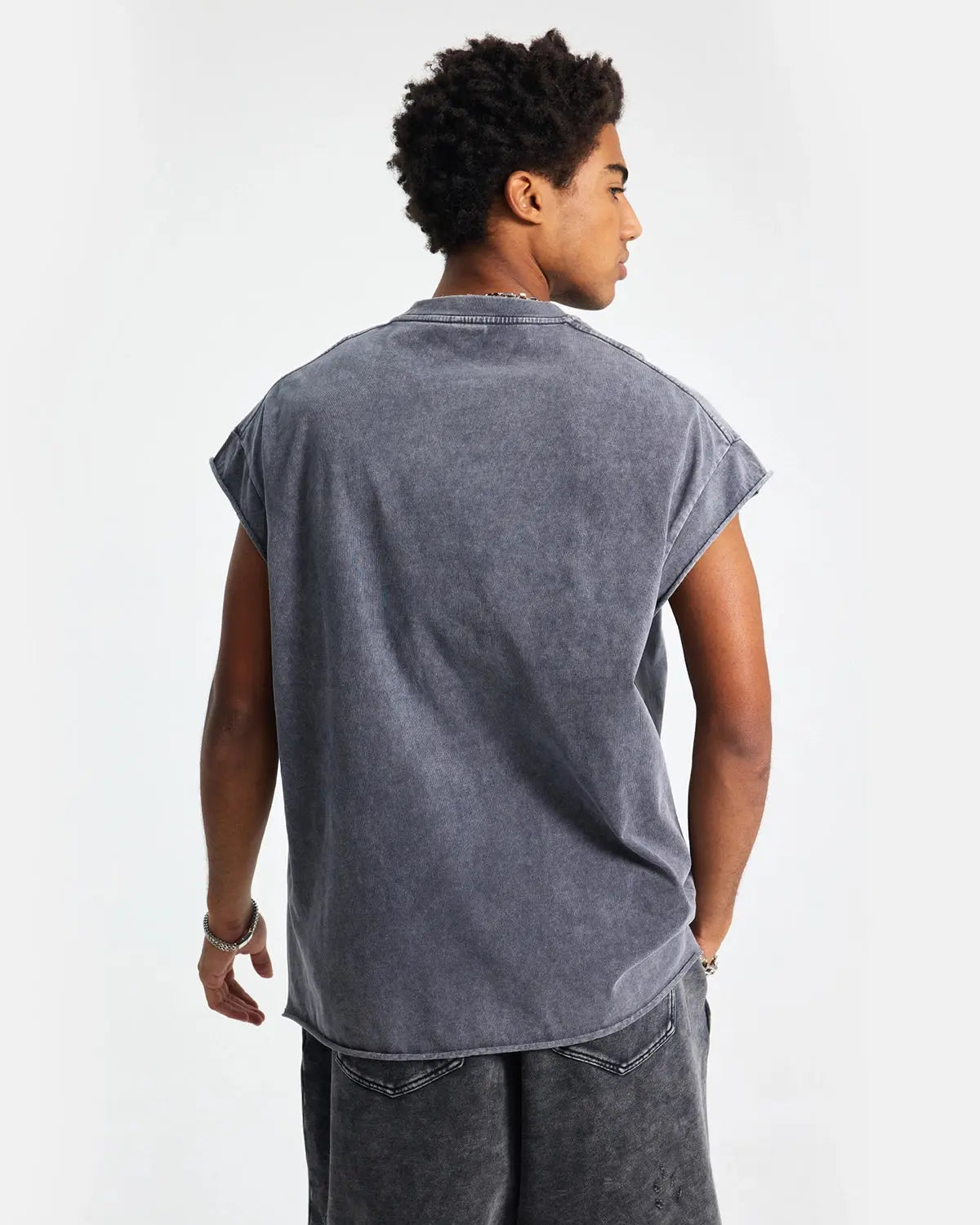 Distressed Wash Tank Top | LCDEGO Streetwear