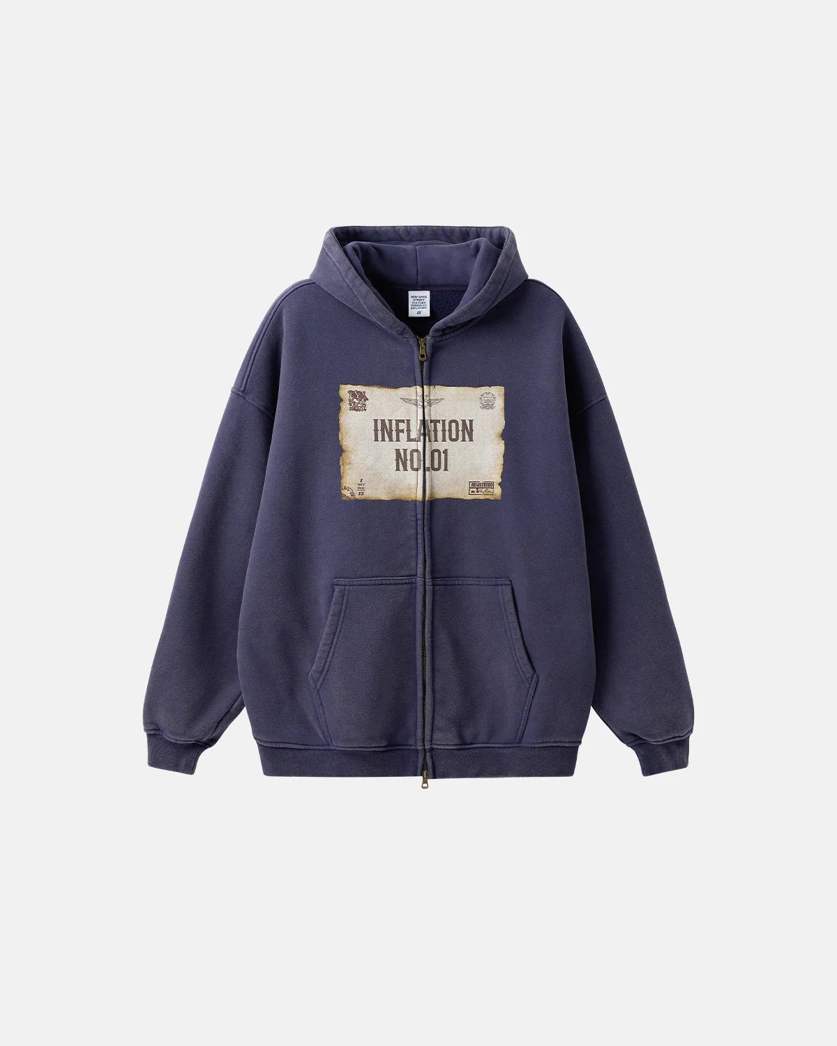 Graphic Distressed Washed Zip Up Hoodies | Infaltion Streetwear