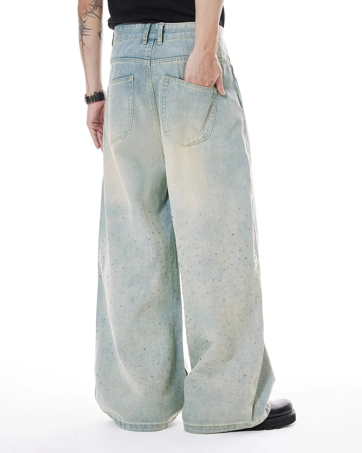 Acid Washed Super Baggy Jeans | LCDEGO Streetwear