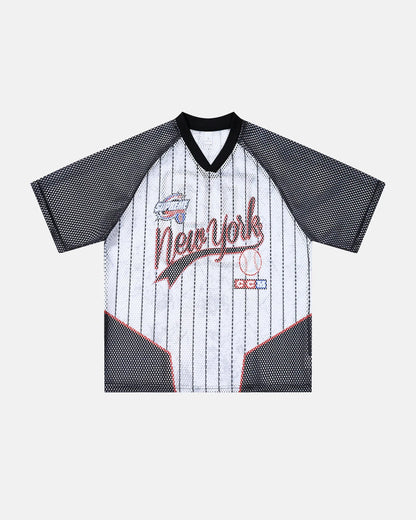 Pinstripe Colorblock Mesh Jersey | LCDEGO Streetwear