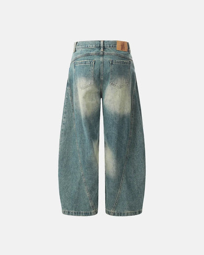 Acid Wash Baggy Barrel Jeans | LCDEGO Streetwear