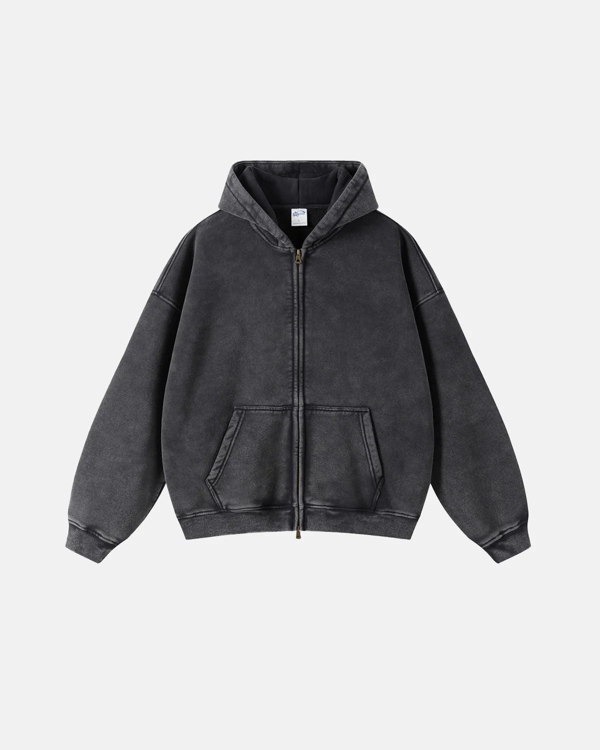LCDEGO Vintage Washed Zip Up Hoodie