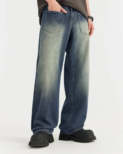 Monkey Washed Baggy Jeans | LCDEGO Streetwear