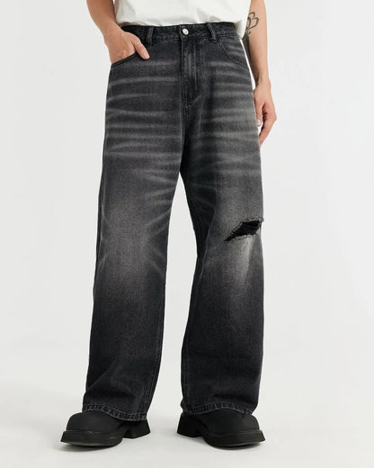 Ripped Wide Leg Jeans | LCDEGO Streetwear