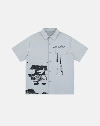 front view abstract graphic printing shirt