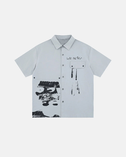 front view abstract graphic printing shirt