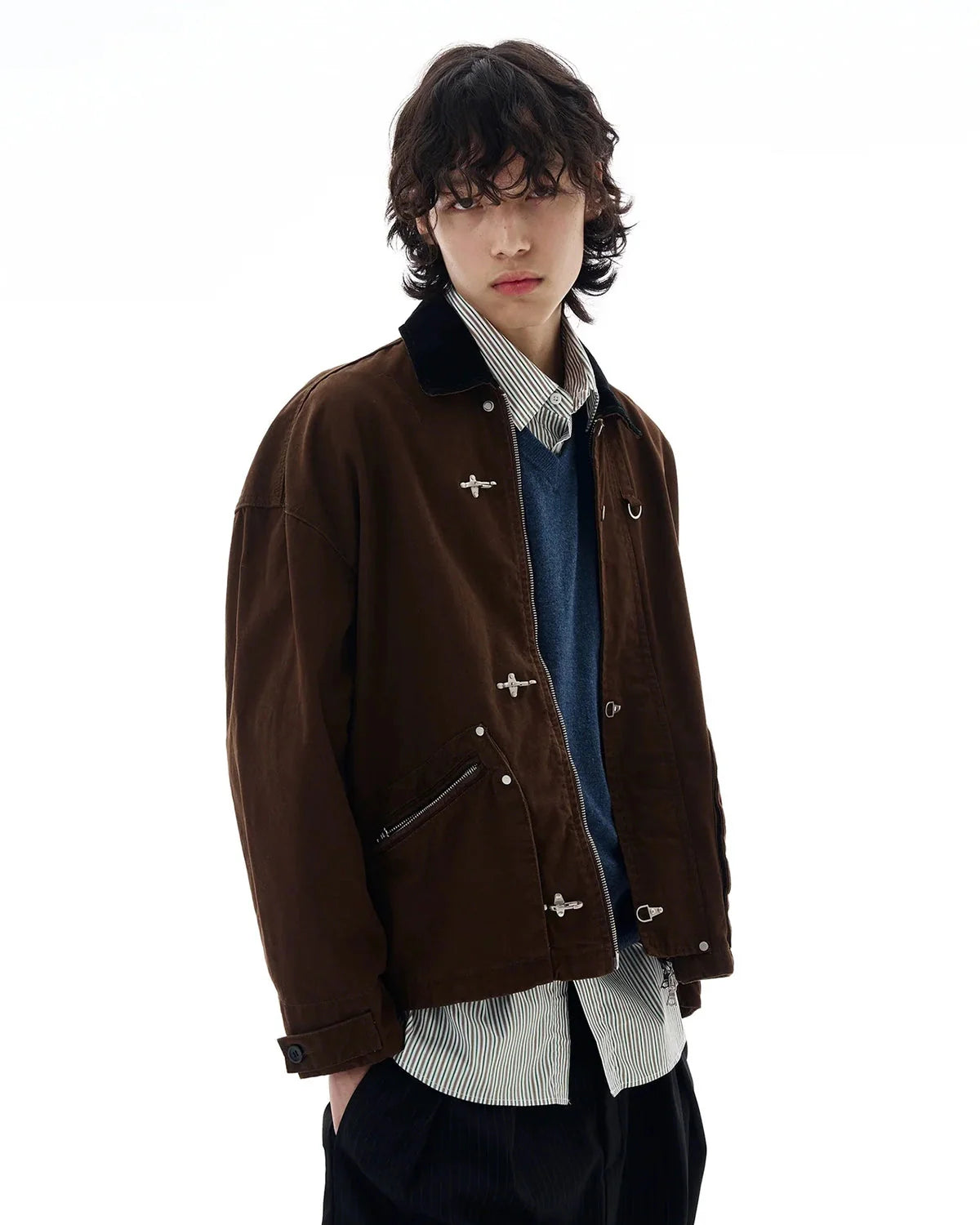 Fireman Buckle Worker Zip Up Jacket | LCDEGO Streetwear