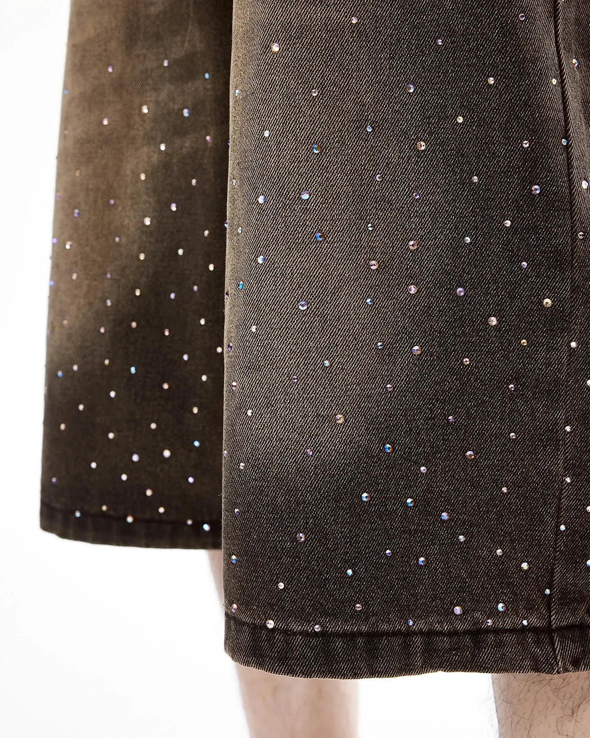 Colorful Rhinestone Washed Jeans Shorts | LCDEGO Streetwear