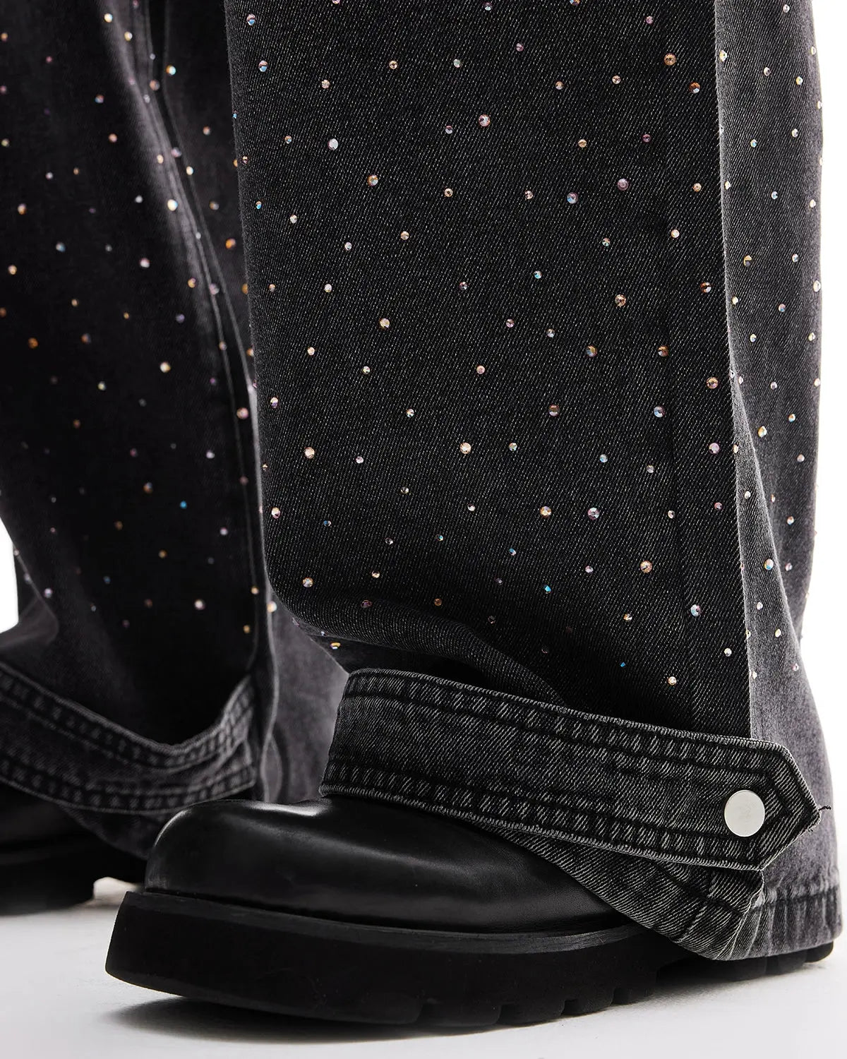Colorful Rhinestone Wash Baggy Jeans | LCDEGO Streetwear