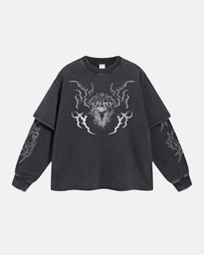 Retro Raw Edge Graphic Tees | LCDEGO Streetwear
