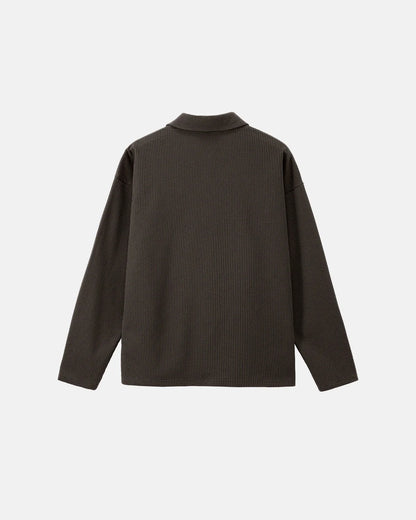 Waffle Long Sleeve Polo Shirts | LCDEGO Streetwear