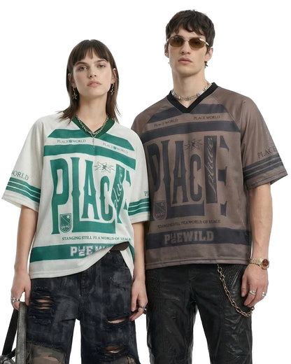 Oversized Letter Mesh Jersey | LCDEGO Streetwear