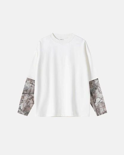 Camo Patched Long Sleeve Tees | LCDEGO Streetwear
