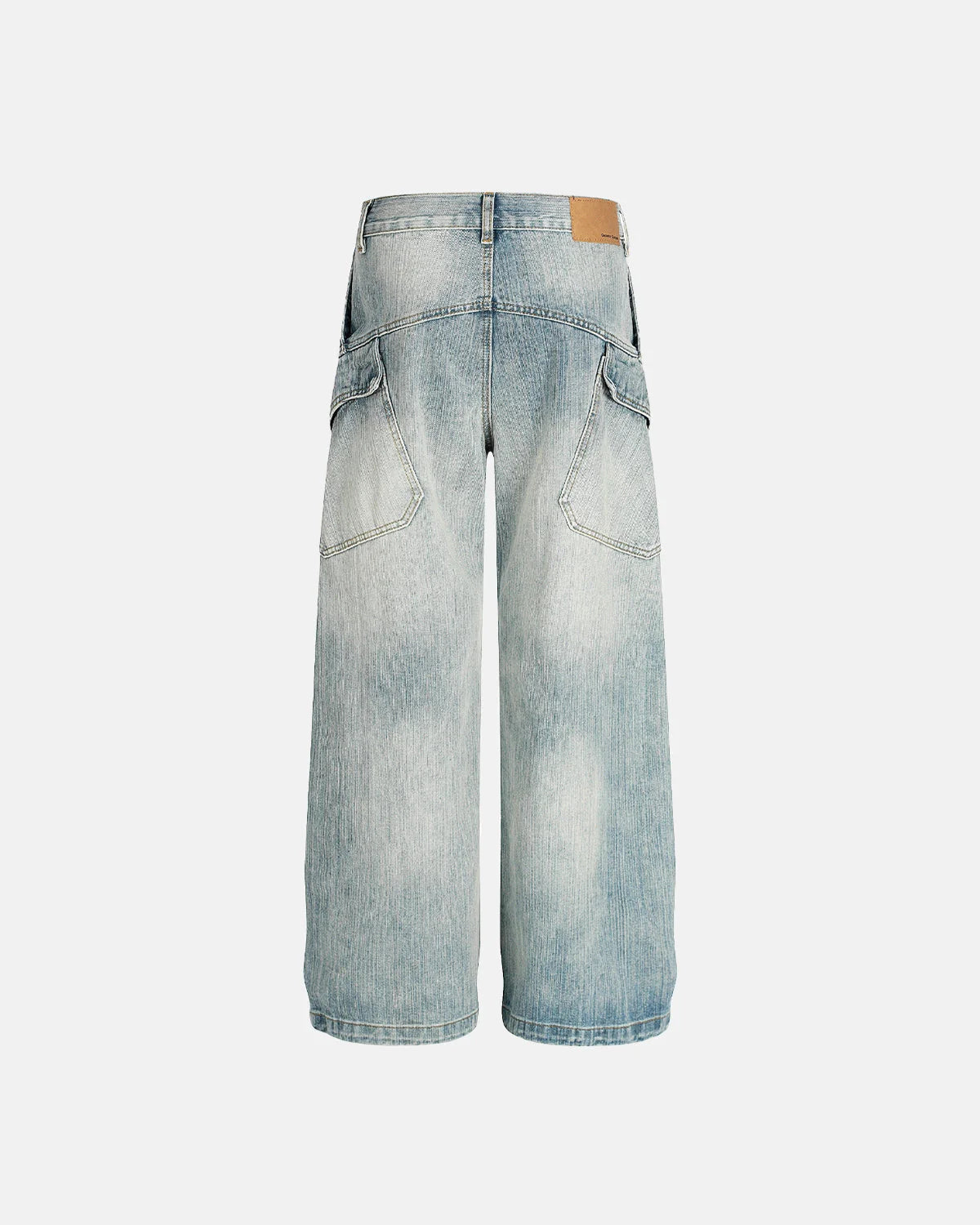 Stitching Bamboo Weave Baggy Jeans | LCDEGO Streetwear