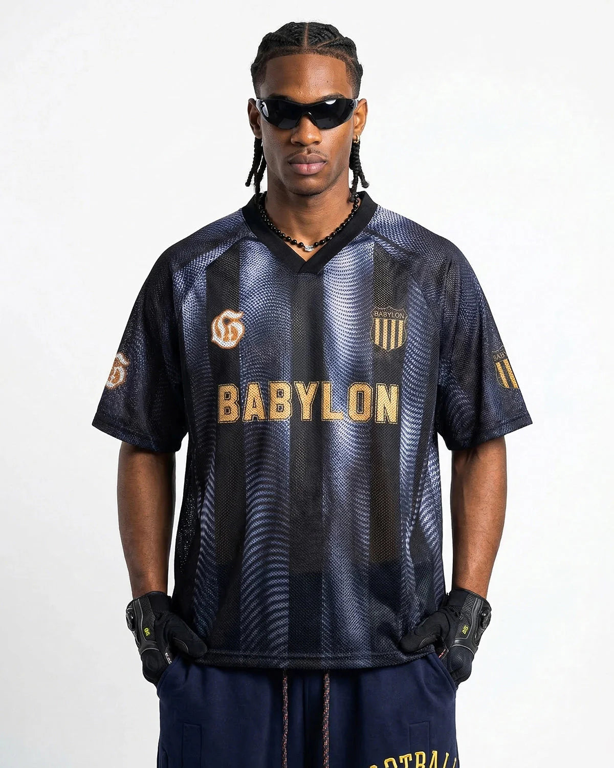 Gradient Pattern Mesh Jersey | LCDEGO Streetwear