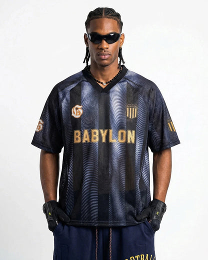 Gradient Pattern Mesh Jersey | LCDEGO Streetwear