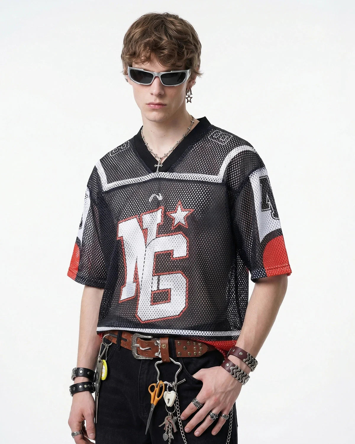 Colorblock Mesh Jersey T-Shirt| LCDEGO Streetwear