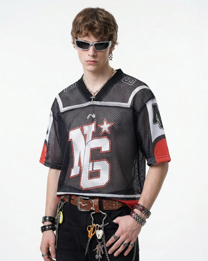 Colorblock Mesh Jersey T-Shirt| LCDEGO Streetwear