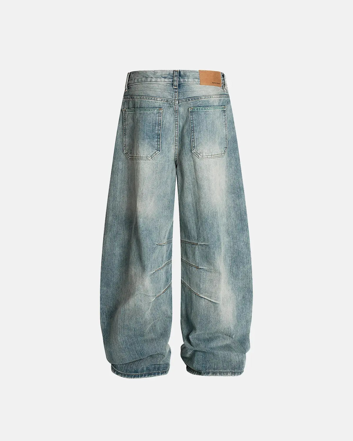 Deconstructed Bamboo Weave Baggy Jeans | LCDEGO Streetwear