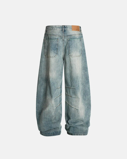 Deconstructed Bamboo Weave Baggy Jeans | LCDEGO Streetwear