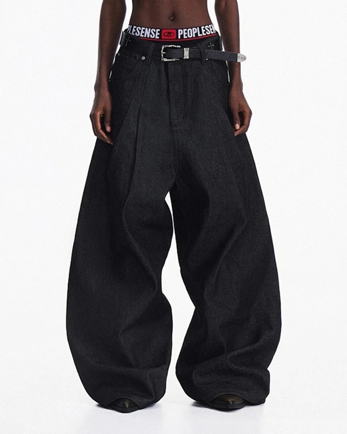 Heavyweight Baggy Raw Wide-Leg Jeans | LCDEGO Streetwear