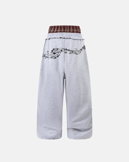 Plaid Double Waist Baggy Joggers | LCDEGO Streetwear
