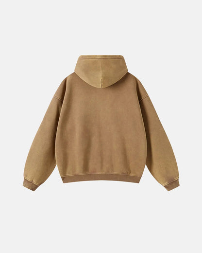 LCDEGO Washed Distressed Fleece Zip Up Hoodies
