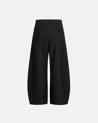 Black Striped Barrel Suit Pant | LCDEGO Streetwear