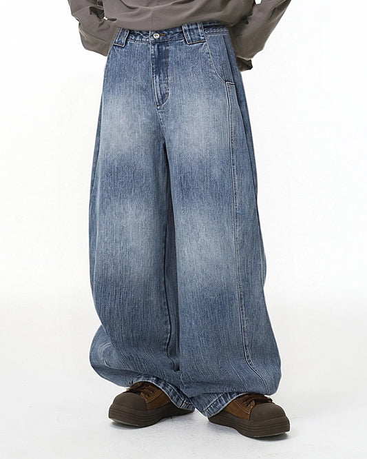 Blue Monkey Wash Baggy Jeans | Inflarion Streetwear