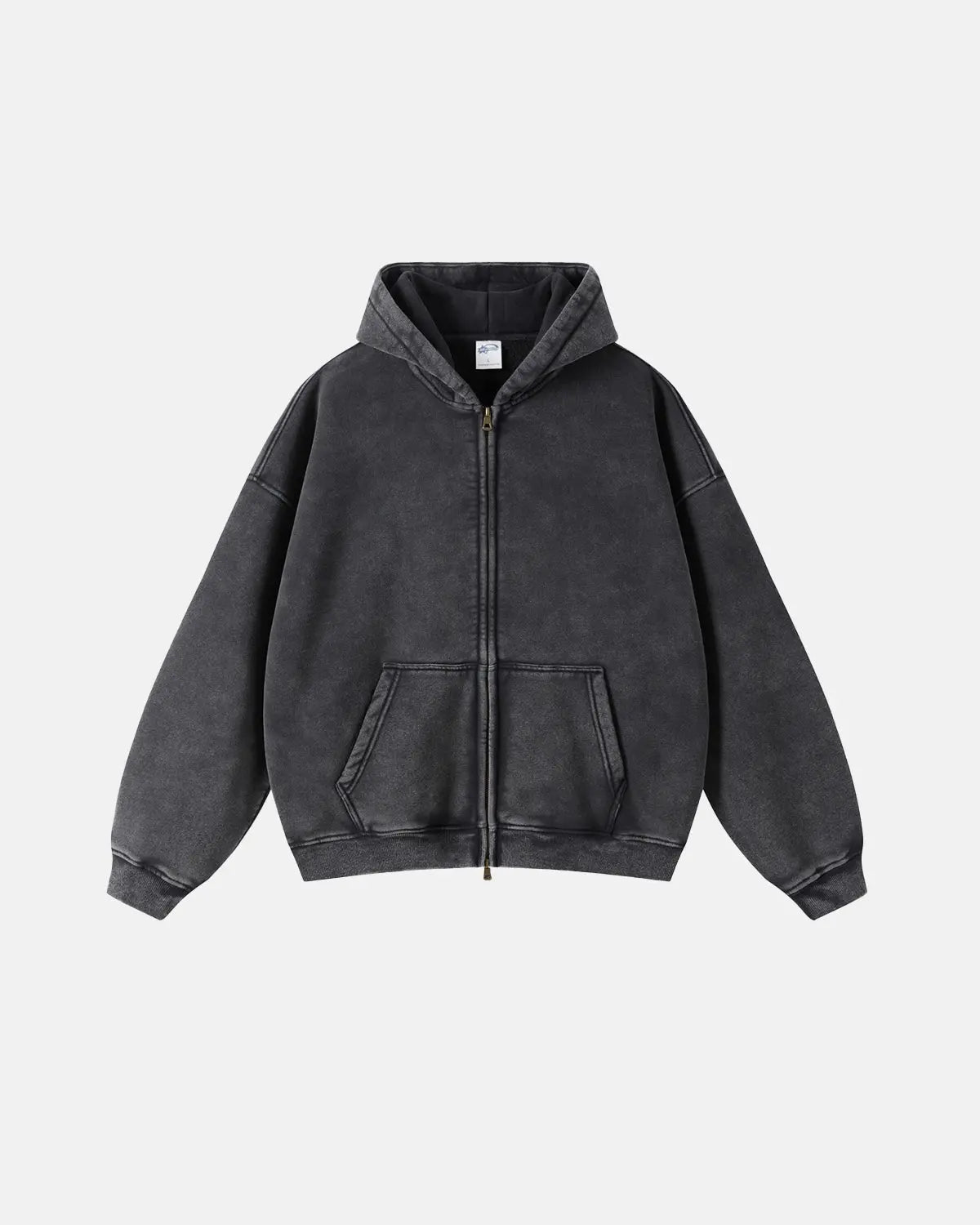 black zip up hoodie