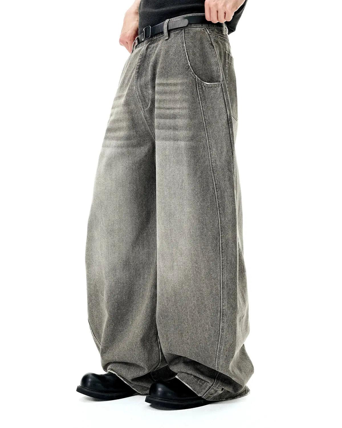 LCDEGO Washed Barrel Baggy Jeans