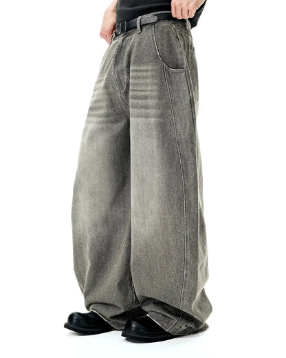 LCDEGO Washed Barrel Baggy Jeans